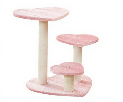 Catvera Heart-Shaped Pink Cat Tree - Image 5|||PROMPT|||Cleaned image. Original analysis: found Chinese text overlay on the left side of the image