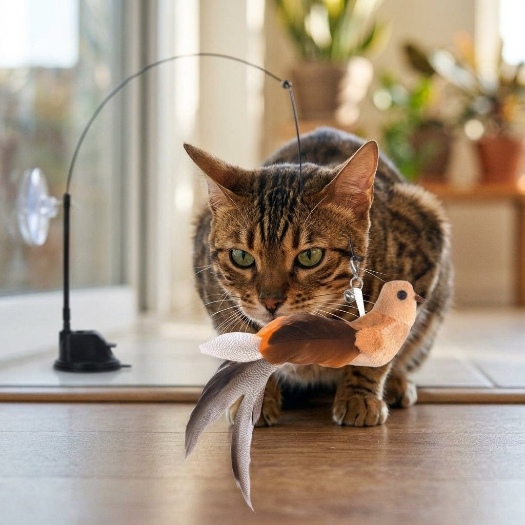 Catvera Interactive Bird Simulation Toy - Natural Hunting Stimulation