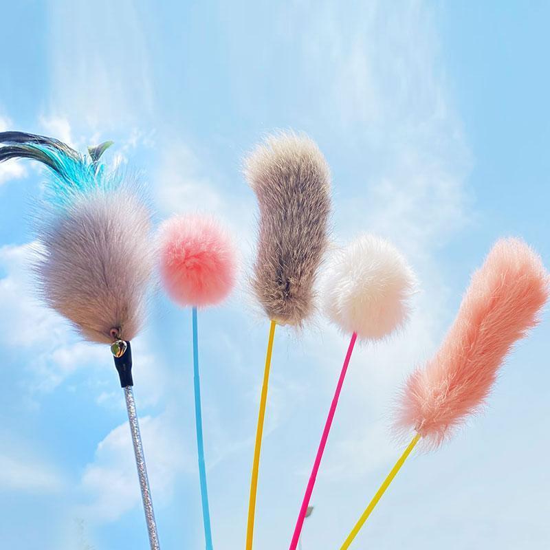 Catvera Interactive Feather Bell Teaser Wand - Image 2|||PROMPT|||Original clean product image