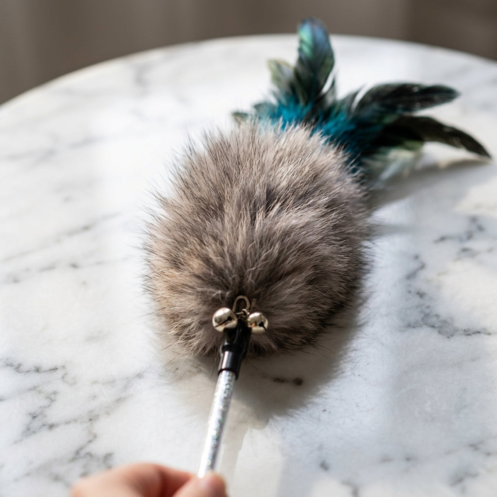 Catvera Interactive Feather Bell Teaser Wand - Premium Materials & Construction