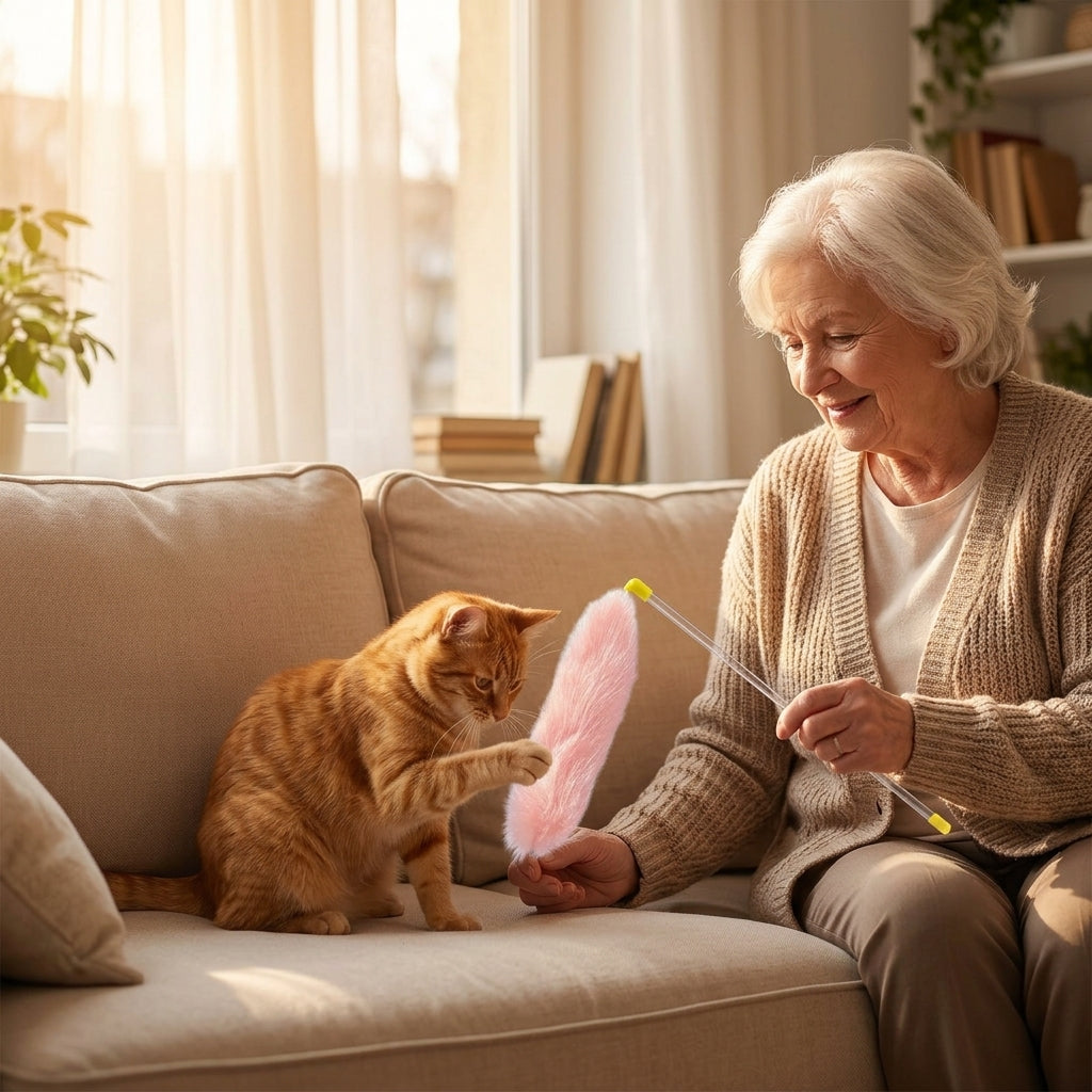 Catvera Interactive Feather Bell Teaser Wand - Mental Health Benefits