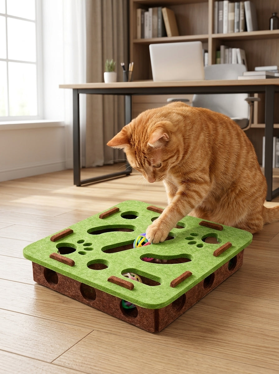 Catvera Interactive Felt Puzzle Box - Mental Stimulation Design