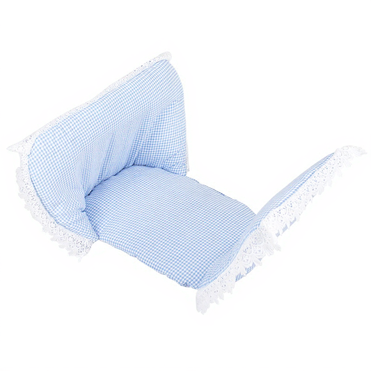 Catvera Lace Pet Stroller Mat - Image 1|||PROMPT|||Cleaned image. Original analysis: Found 1 brand name printed on the product - 'BABYLISS' text visible on the backrest/pillow area