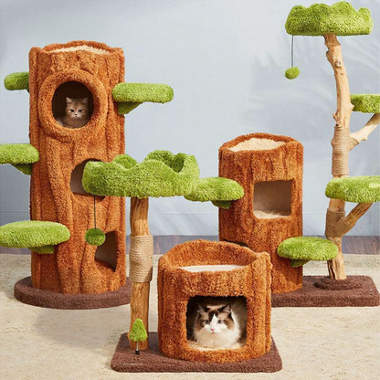 Catvera Luxury Multi-Level Cat Tree - Image 7|||PROMPT|||Cleaned image. Original analysis: found 1 watermark text overlay in white