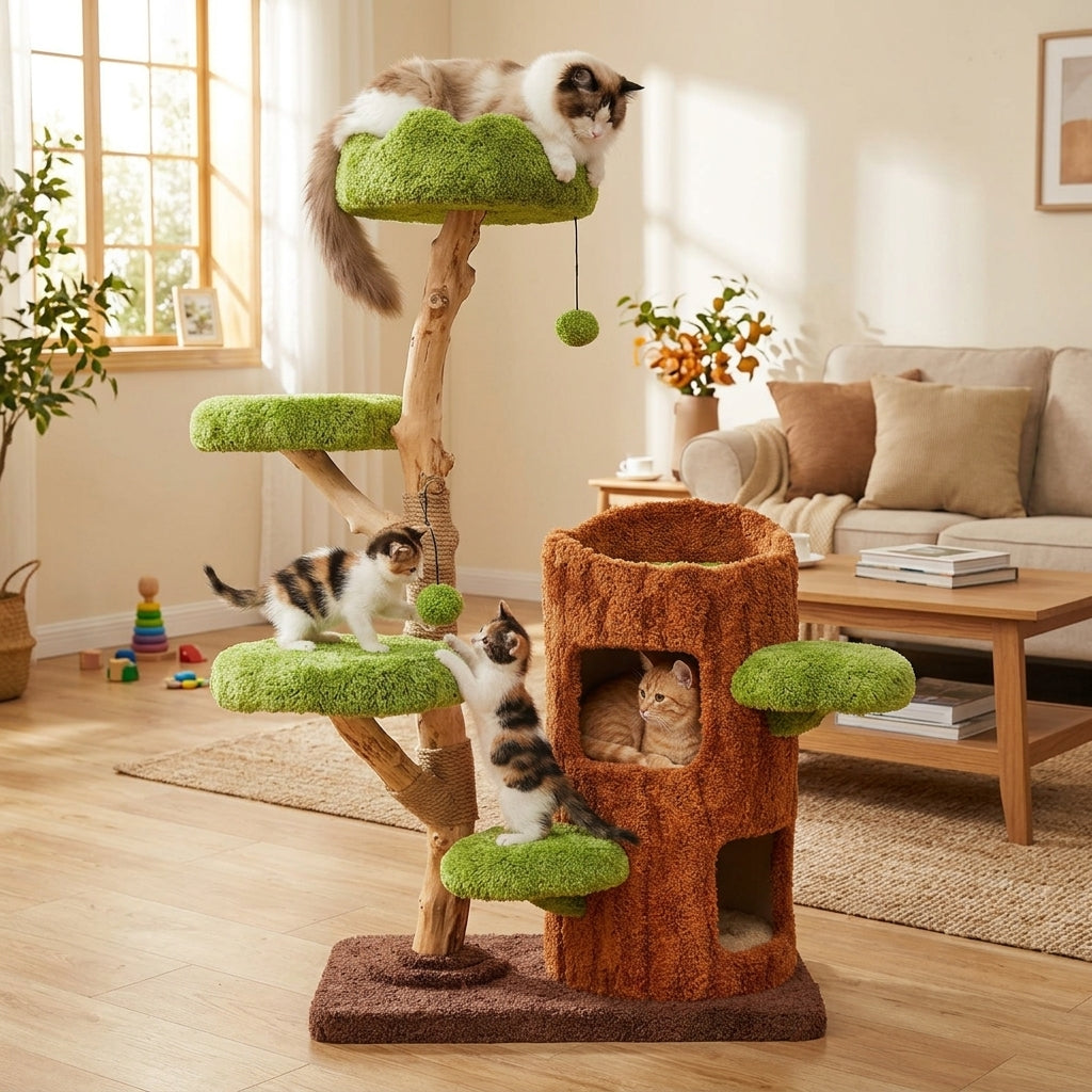 Catvera Luxury Multi-Level Cat Tree - Multi-Cat Household Ready