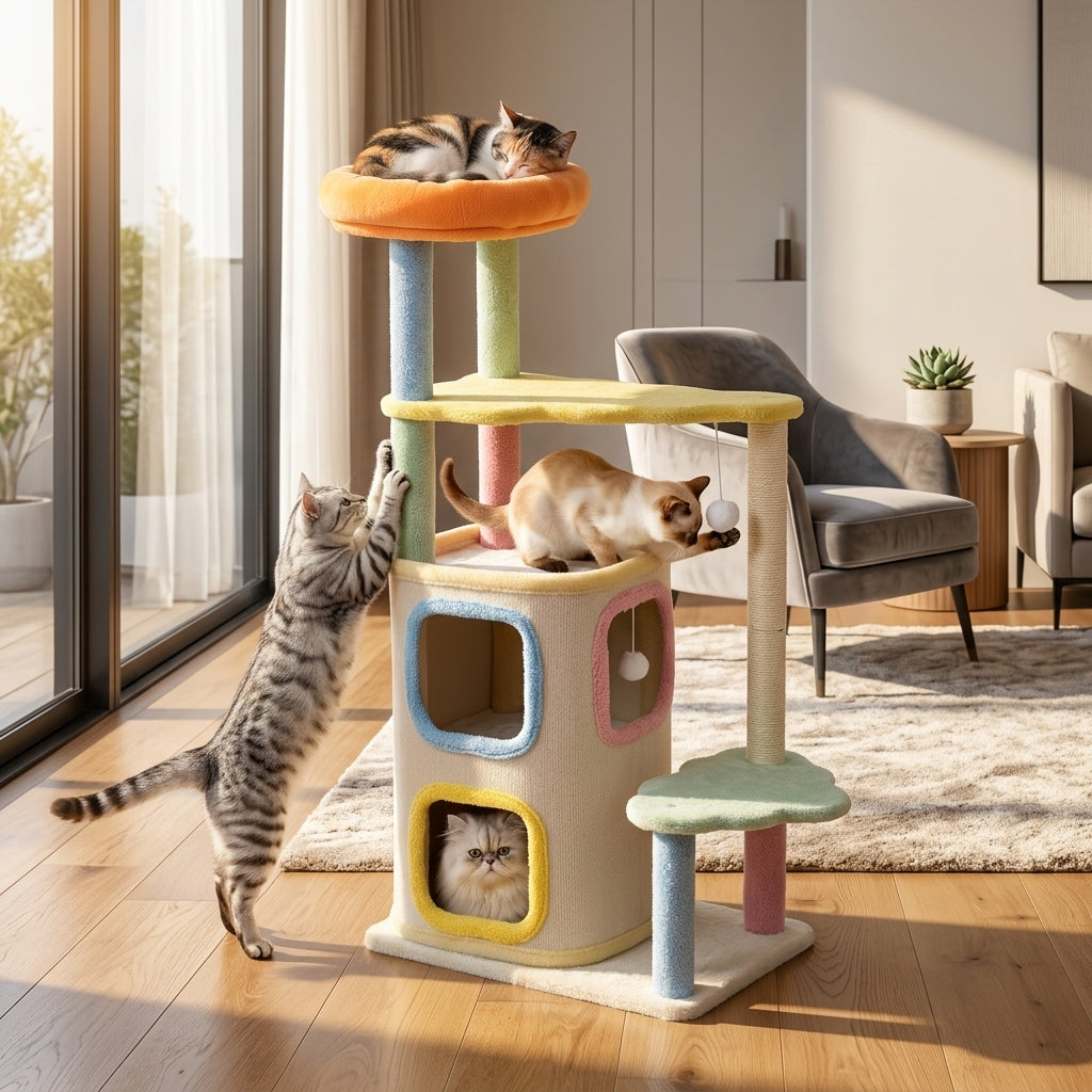Catvera Macaron Multi-Level Cat Tree - Main Product Image