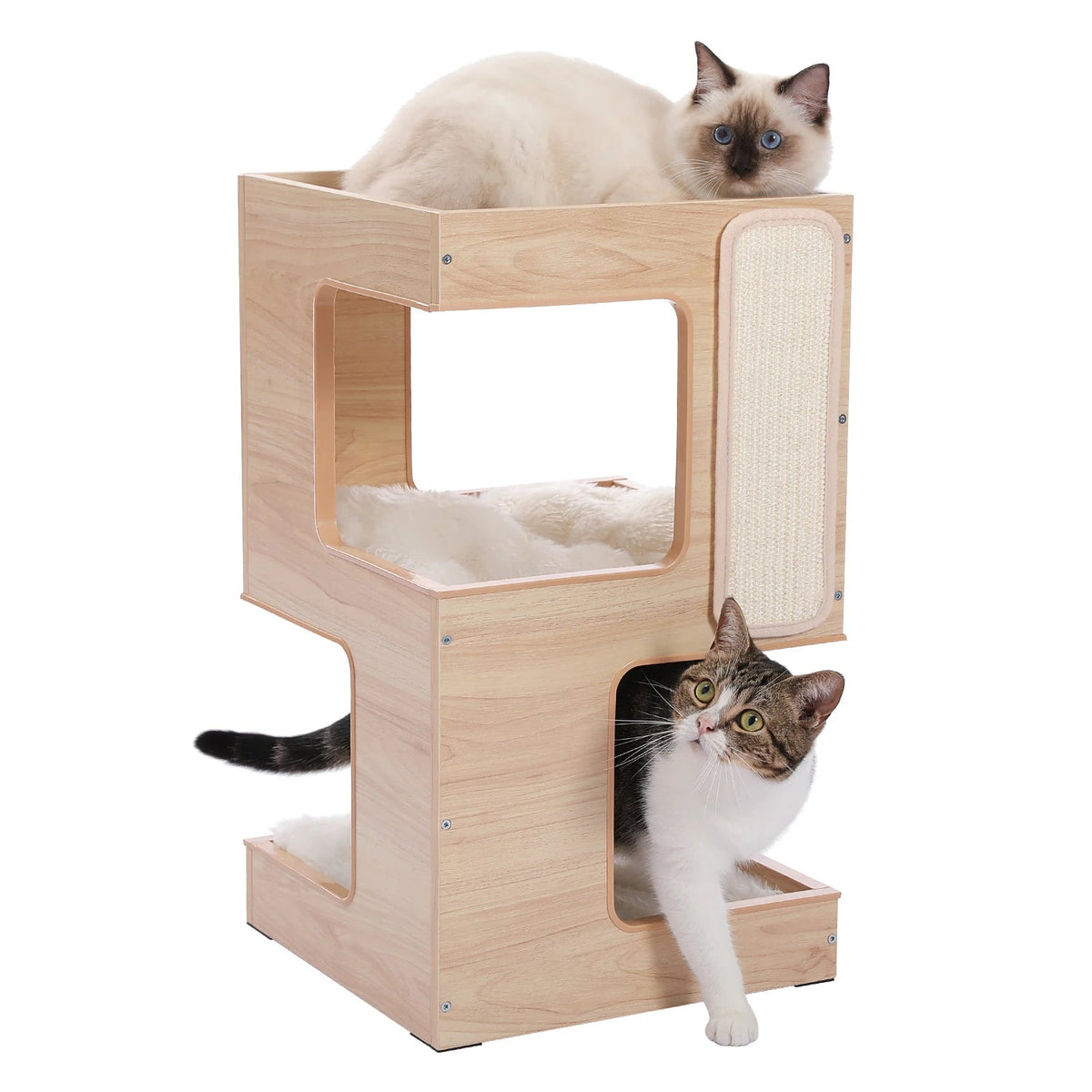 Catvera Modern Wood Cat Tree - Image 8|||PROMPT|||Original clean product image