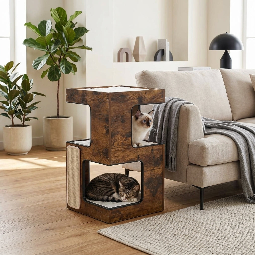 Catvera Modern Wood Cat Tree - Main Product Image