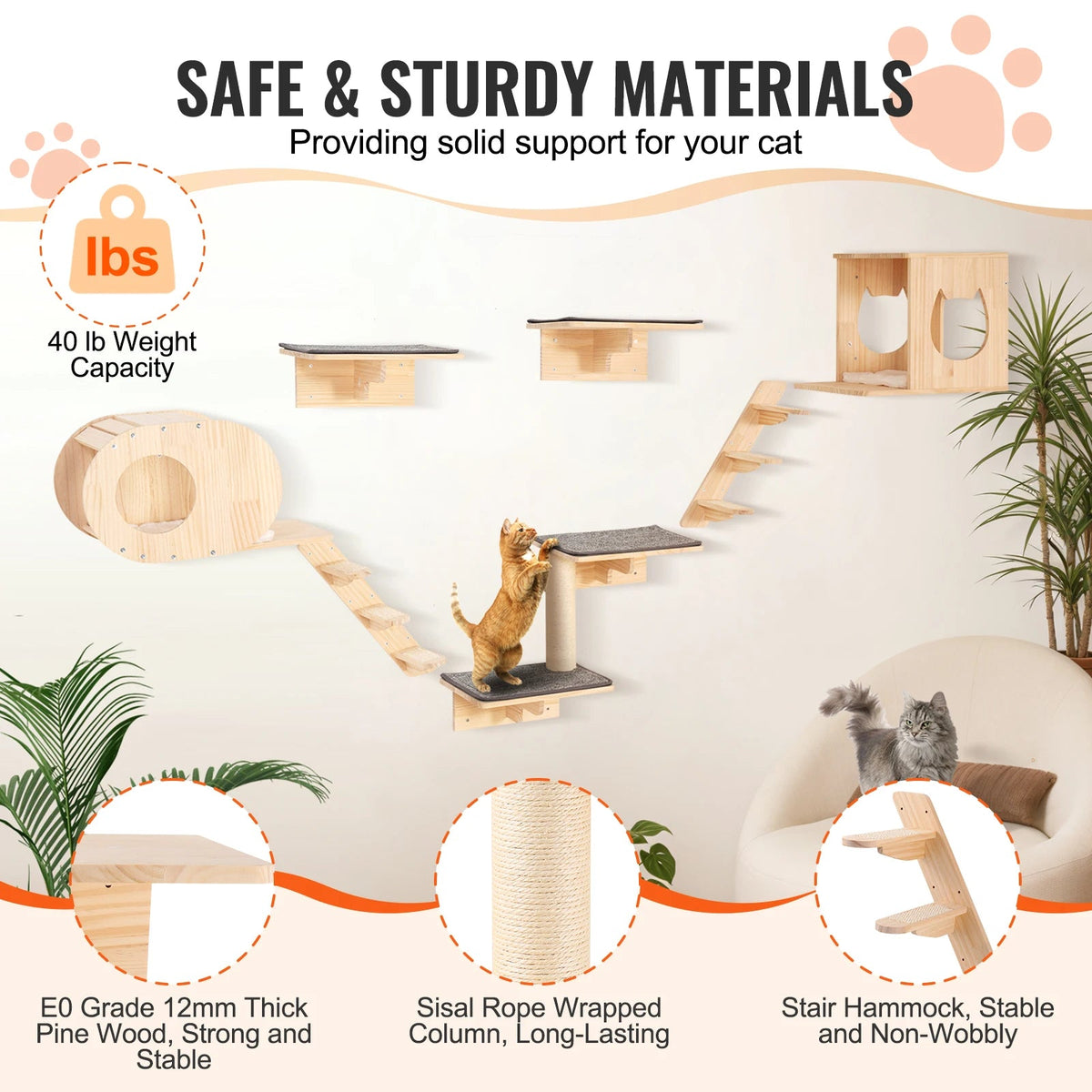 Catvera Modular Cat Wall Climbing System - Image 3|||PROMPT|||Original clean product image