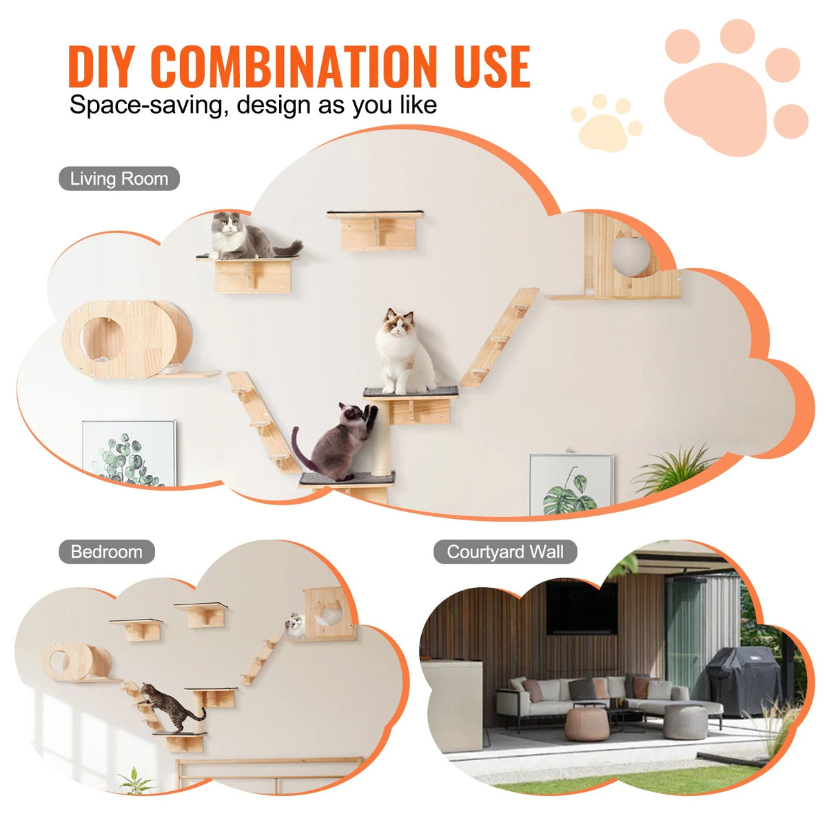 Catvera Modular Cat Wall Climbing System - Image 6|||PROMPT|||Original clean product image