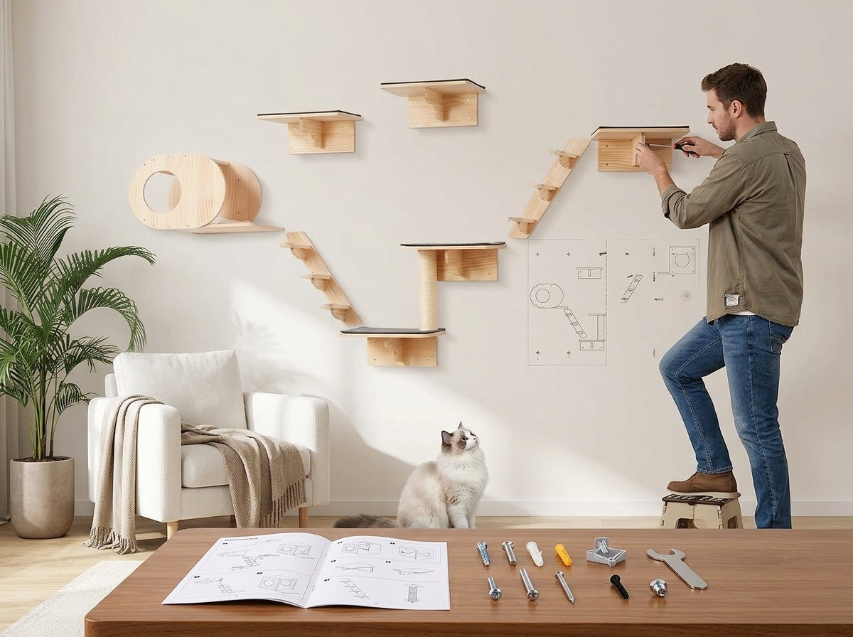 Catvera Modular Cat Wall Climbing System - Simple Wall Installation