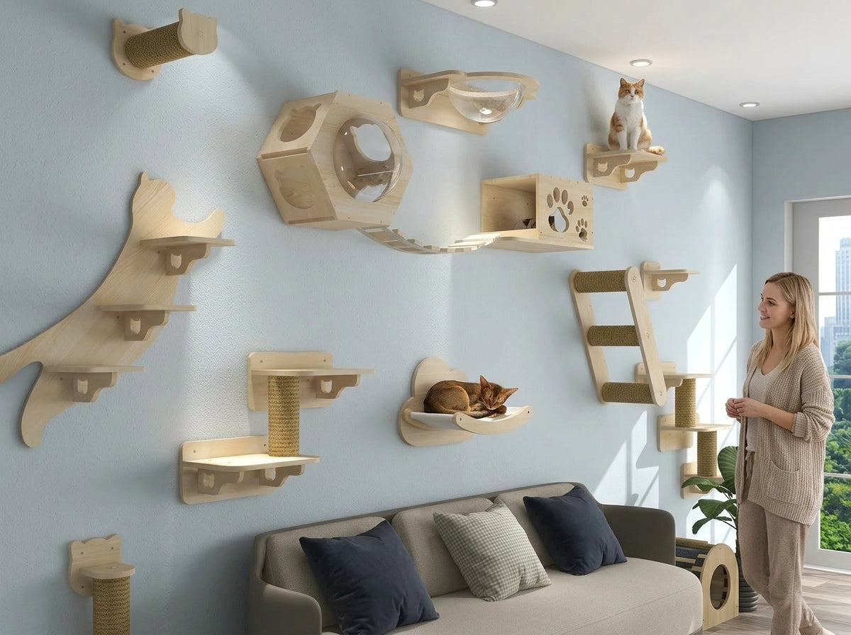 Catvera Modular Wall Cat Climbing System - Transforms Any Wall Into Cat Paradise