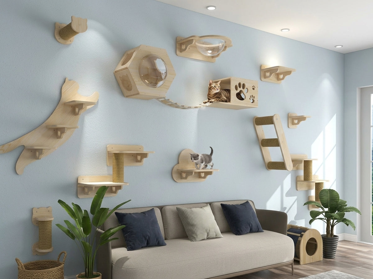 Catvera Modular Wall Cat Climbing System - Grows With Your Cat Family