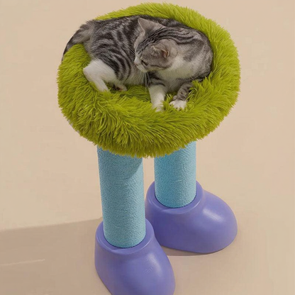 Catvera Multi-Function Cat Scratching Bed - Image 10|||PROMPT|||Cleaned image. Original analysis: Found 1 brand name/logo on the product - 'Impi' branding visible on the purple base of the cat tree