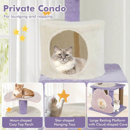 Catvera Multi-Level Cat Tree Condo - Image 4|||PROMPT|||Original clean product image