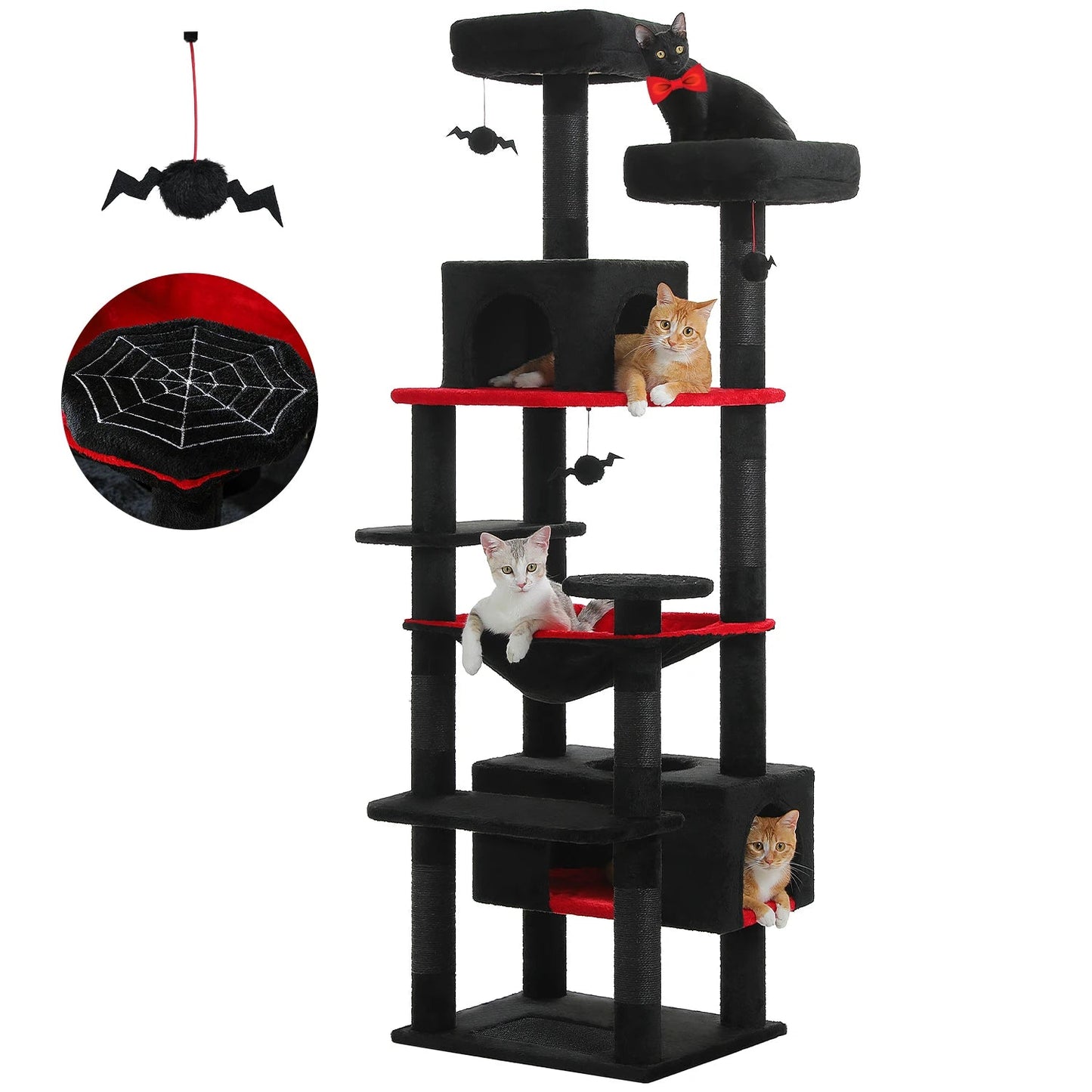 Catvera Multi-Level Cat Tree Tower - Image 11|||PROMPT|||Original clean product image