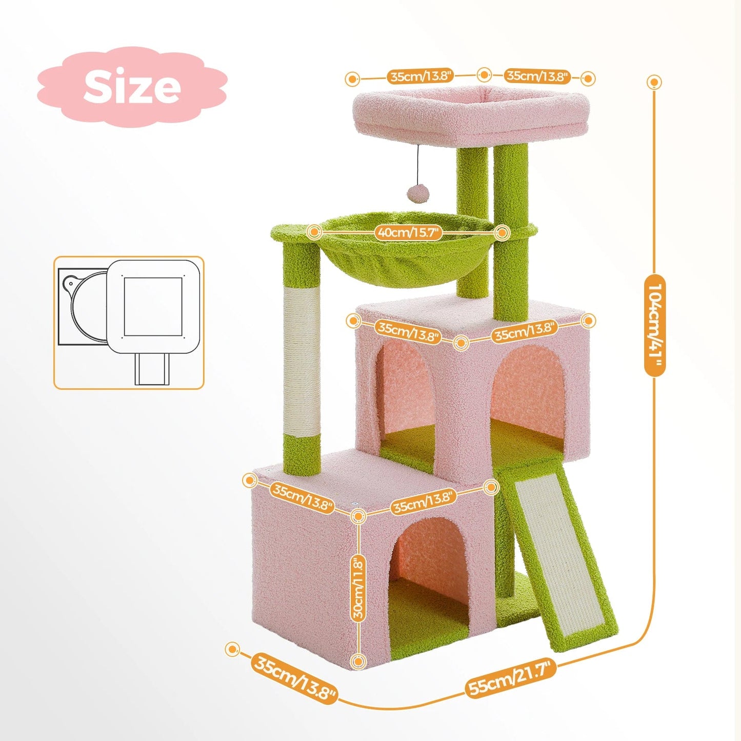 Catvera Multi-Level Cat Tree Tower - Image 11|||PROMPT|||Original clean product image