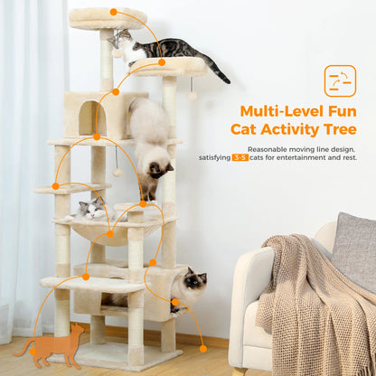 Catvera Multi-Level Cat Tree Tower - Image 3|||PROMPT|||Original clean product image