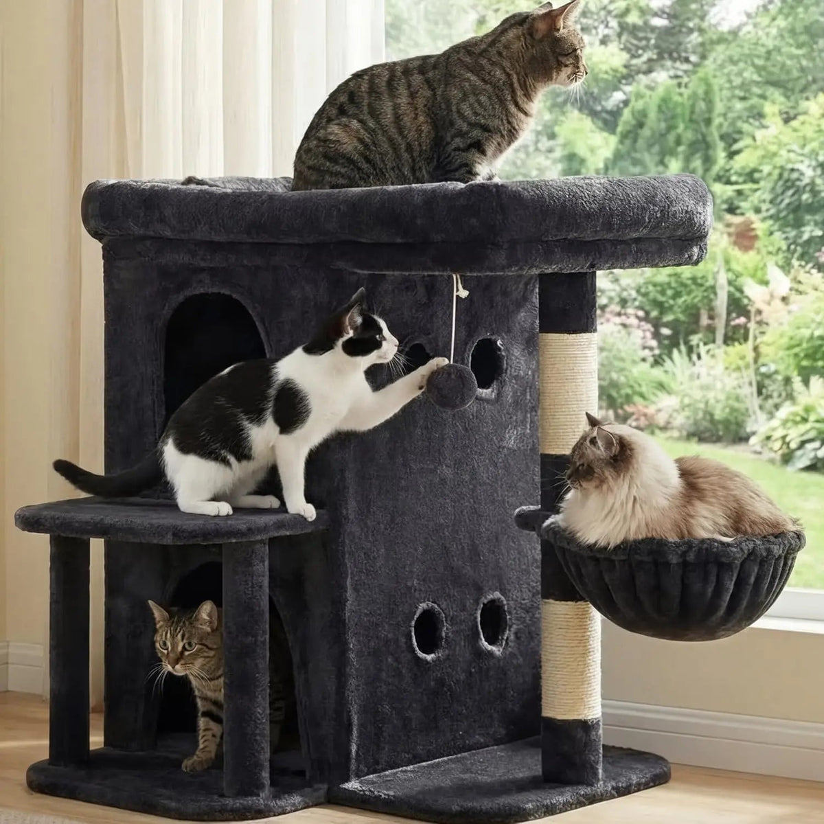 Catvera Multi-Level Cat Tree Tower - Image 3|||PROMPT|||Original clean product image