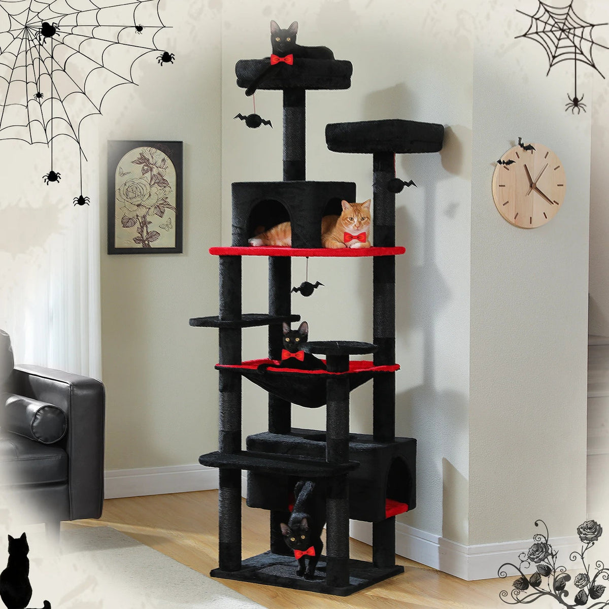 Catvera Multi-Level Cat Tree Tower - Image 4|||PROMPT|||Original clean product image