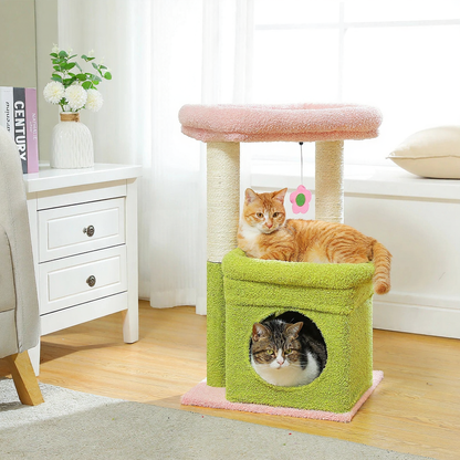 Catvera Multi-Level Cat Tree Tower - Image 4|||PROMPT|||Cleaned image. Original analysis: Found 1 watermark logo and 1 brand name text in the upper left corner of the image
