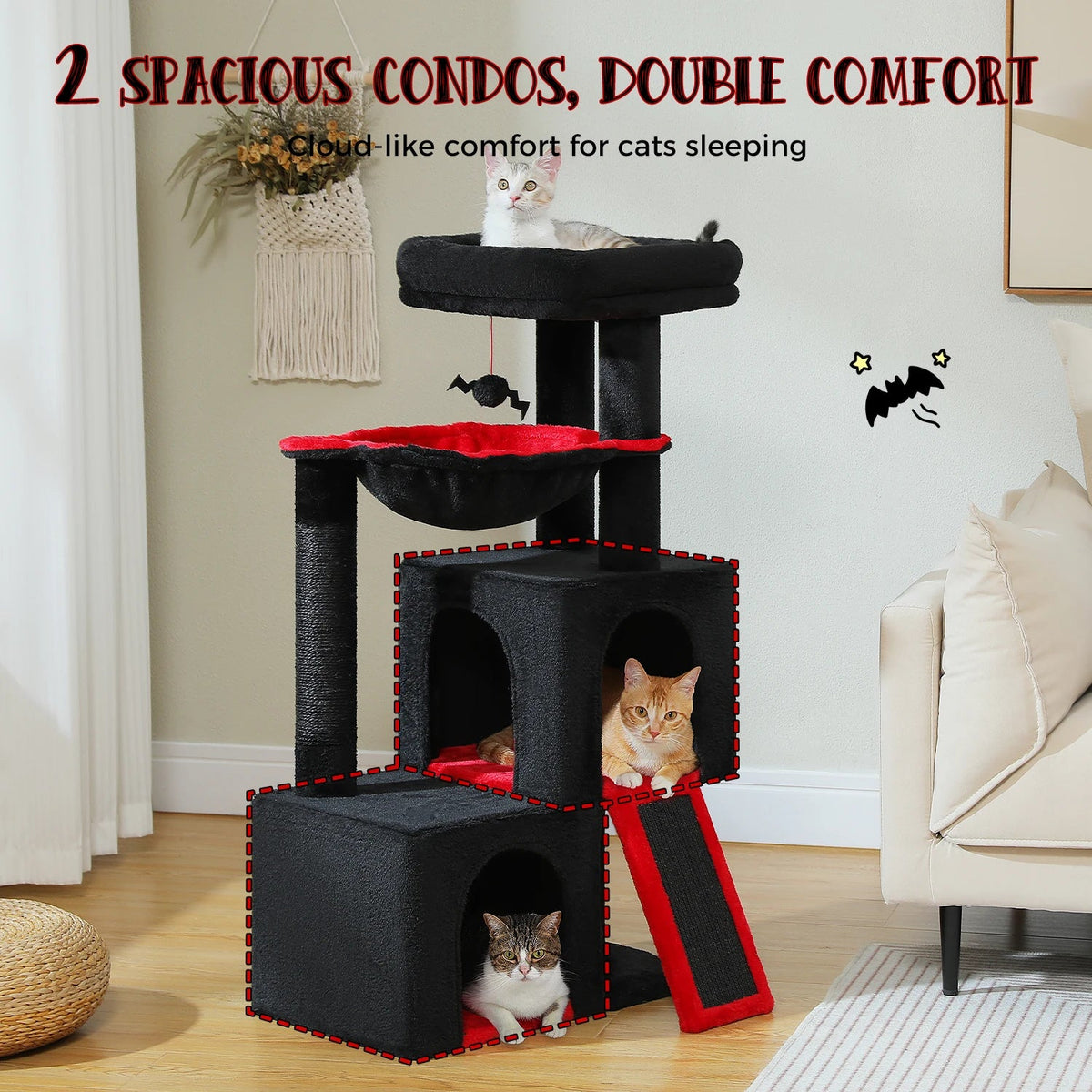 Catvera Multi-Level Cat Tree Tower - Image 5|||PROMPT|||Original clean product image