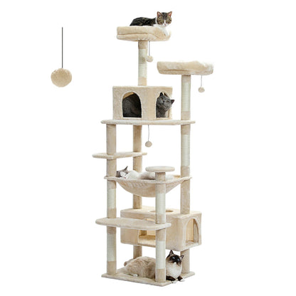 Catvera Multi-Level Cat Tree Tower - Image 8|||PROMPT|||Original clean product image