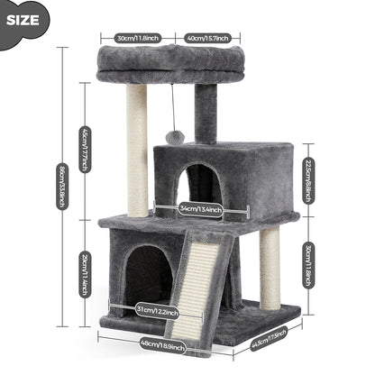 Catvera Multi-Level Cat Tree Tower - Image 9|||PROMPT|||Original clean product image