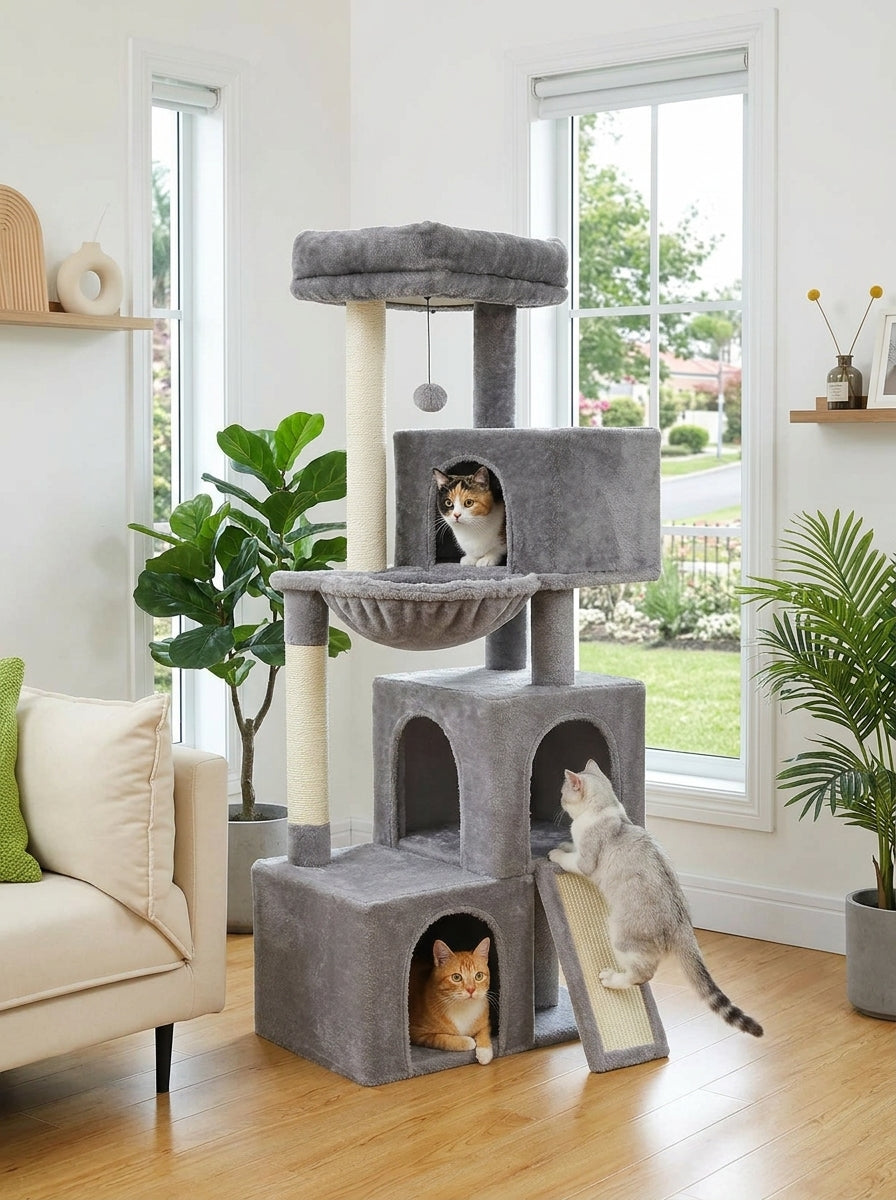 Catvera Multi-Level Cat Tree Tower - Ultimate Multi-Cat Paradise