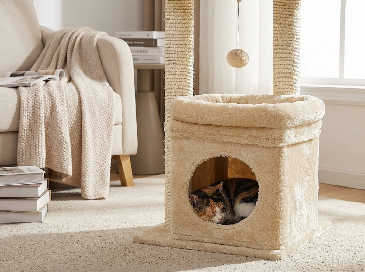 Catvera Multi-Level Cat Tree Tower - Creates the Perfect Hideaway for Shy Cats