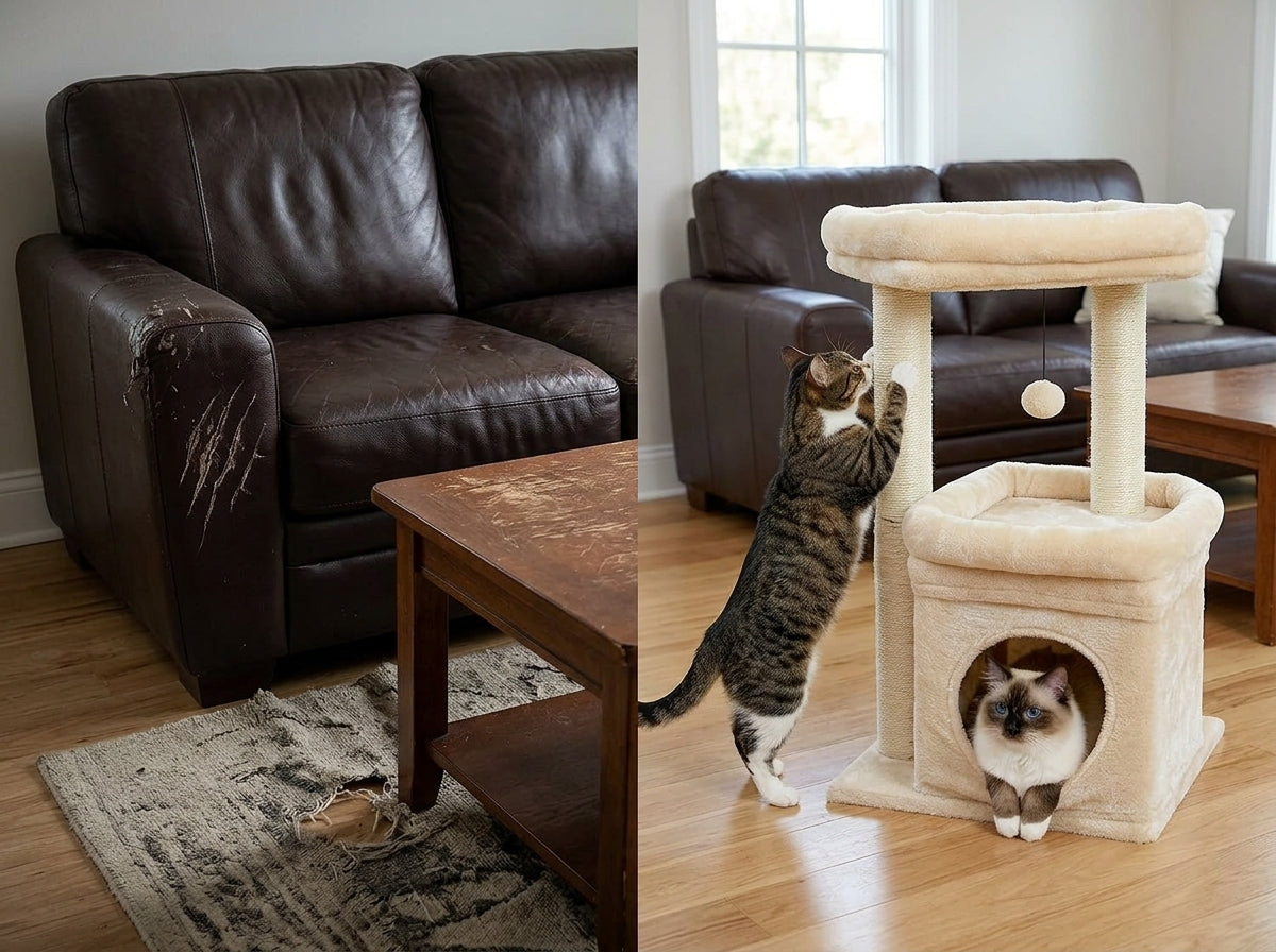 Catvera Multi-Level Cat Tree Tower - Saves Your Furniture from Scratching Damage