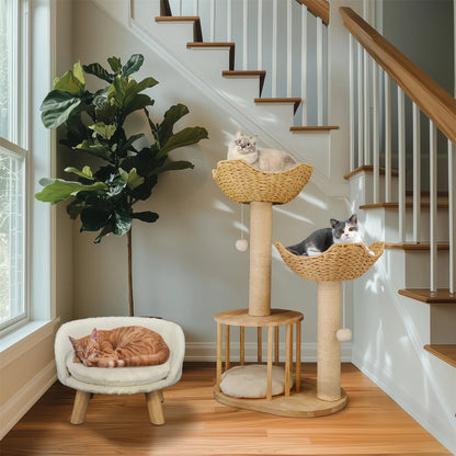 Catvera Multi-Level Natural Sisal Cat Tree - Image 3|||PROMPT|||Original clean product image