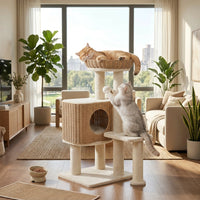Catvera Multi-Level Rattan Cat Tree - Main Product Image