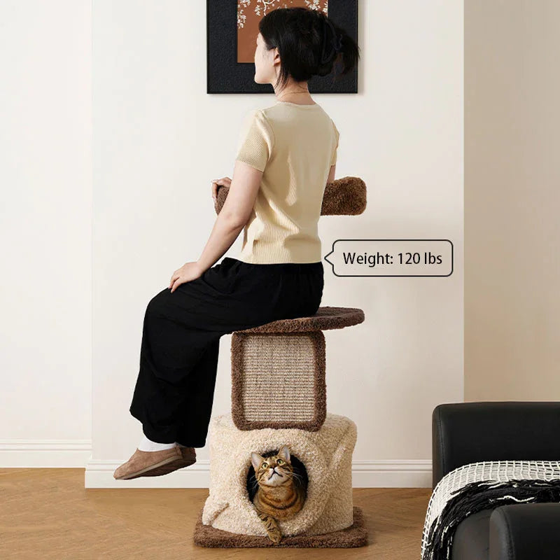 Catvera Multi-Level Wooden Cat Tree - Image 15|||PROMPT|||Original clean product image