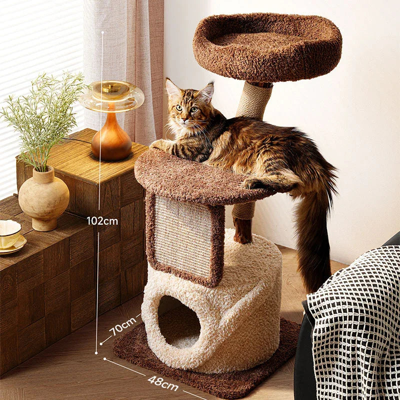 Catvera Multi-Level Wooden Cat Tree - Image 16|||PROMPT|||Original clean product image