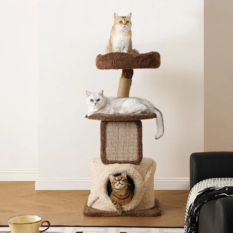 Catvera Multi-Level Wooden Cat Tree - Image 17|||PROMPT|||Original clean product image