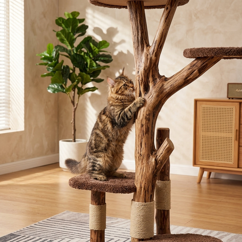 Catvera Multi-Level Wooden Cat Tree - Section 2