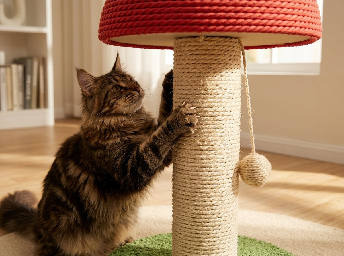 Catvera Mushroom Cat Scratching Post - Built to Survive the Most Playful Cats