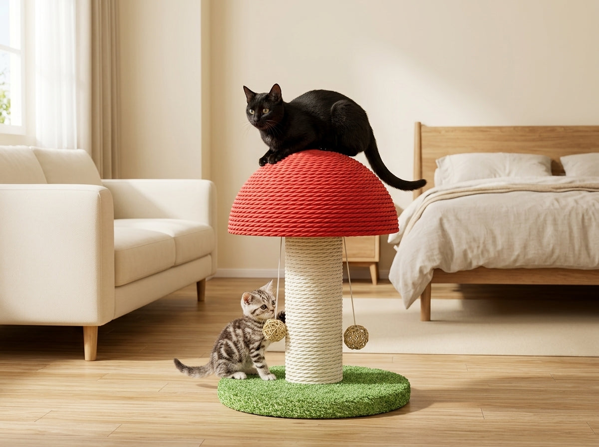 Catvera Mushroom Cat Scratching Post - Keeps Cats Happy and Your Furniture Safe