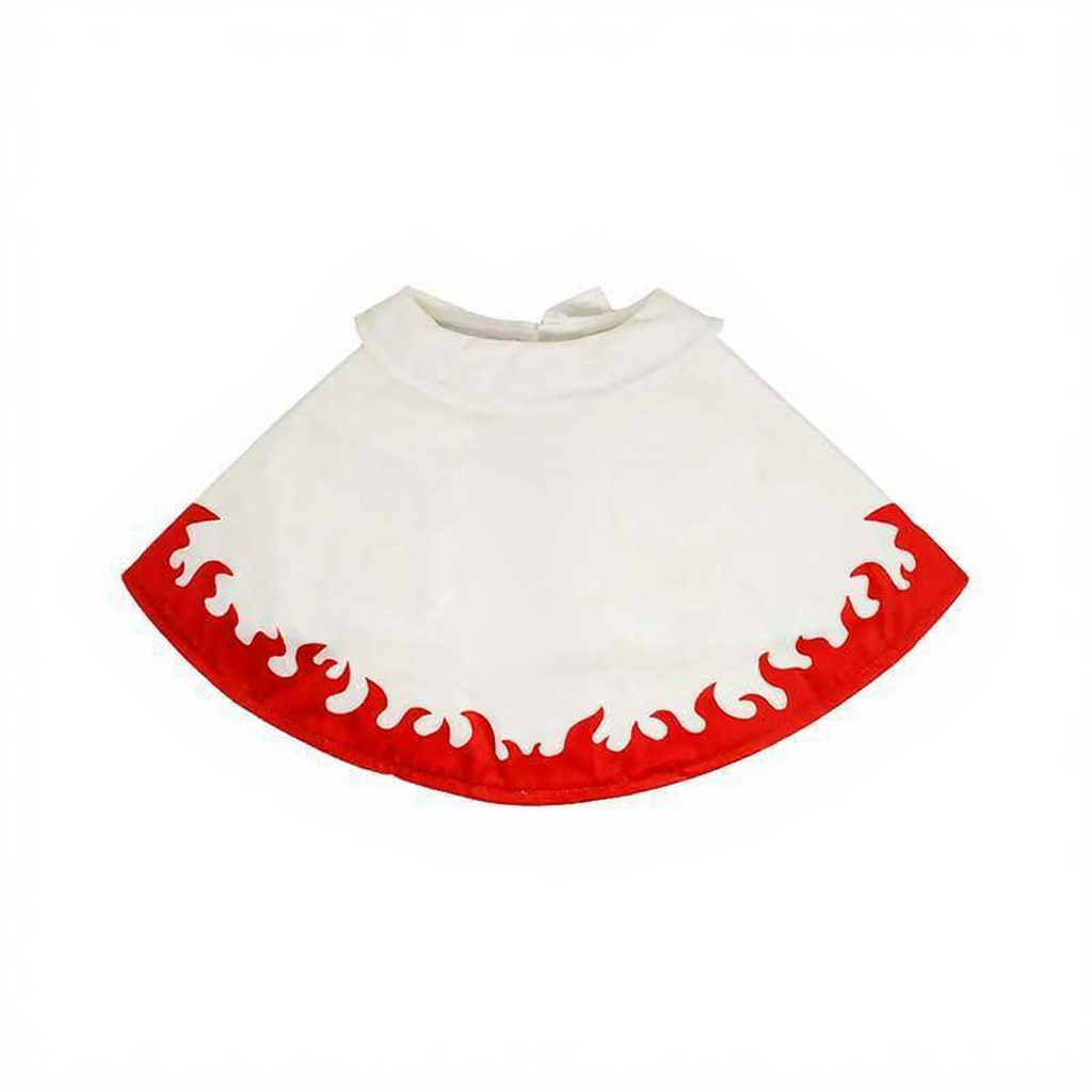Catvera Naruto Anime Cat Cosplay Cape - Image 3|||PROMPT|||Cleaned image. Original analysis: Found Chinese characters (七代目火影) printed on the front center of the garment in red text, and flame pattern designs on the red trim that may be associated with branding
