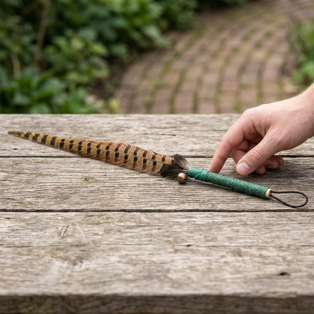 Catvera Natural Pheasant Feather Wand - Premium Natural Materials