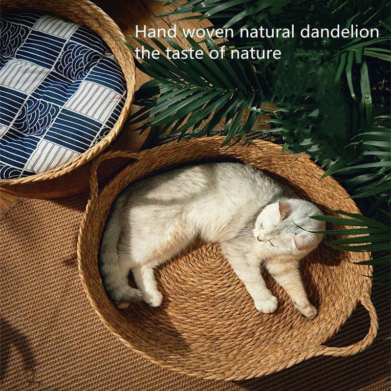 Catvera Natural Wicker Cat Bed - Image 7|||PROMPT|||Original clean product image