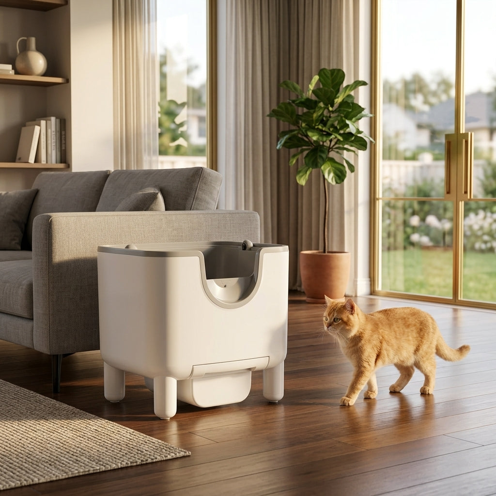 Catvera Open-Top Self-Cleaning Litter Box - Main Product Image