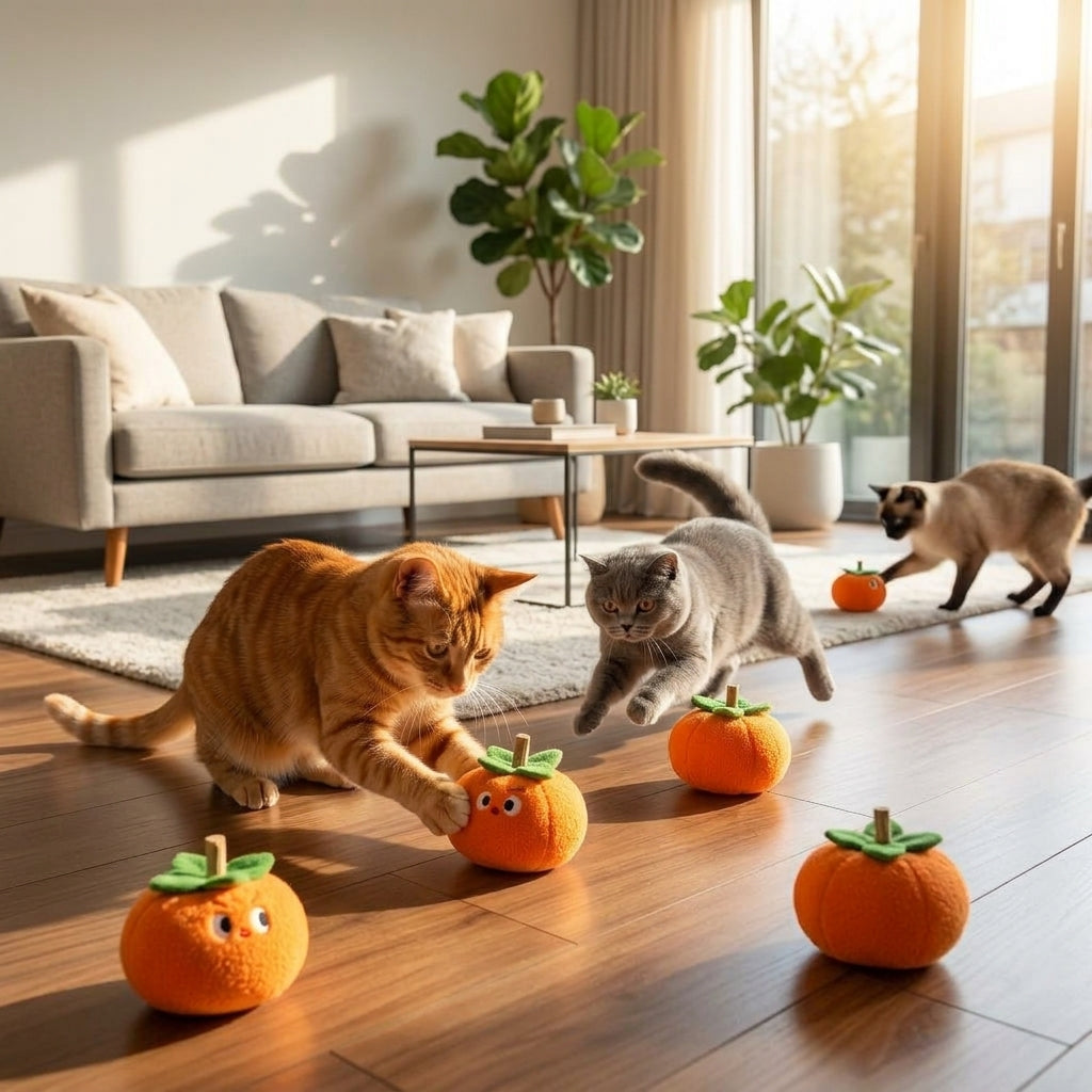 Catvera Orange Persimmon Dental Chew Toys - Interactive Entertainment