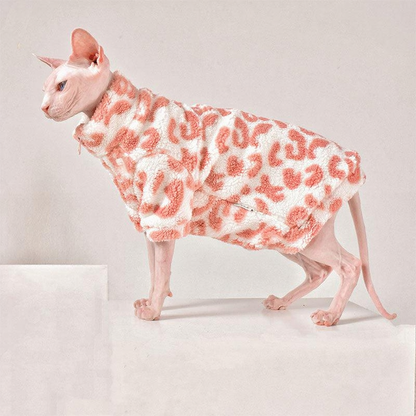Catvera Pink Leopard Sphynx Sweatshirt - Image 9|||PROMPT|||Cleaned image. Original analysis: Found 1 brand logo/watermark on the product garment