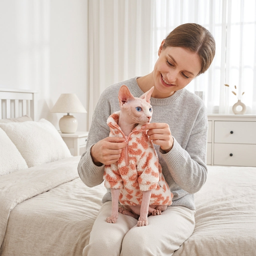 Catvera Pink Leopard Sphynx Sweatshirt - Perfect Fit System