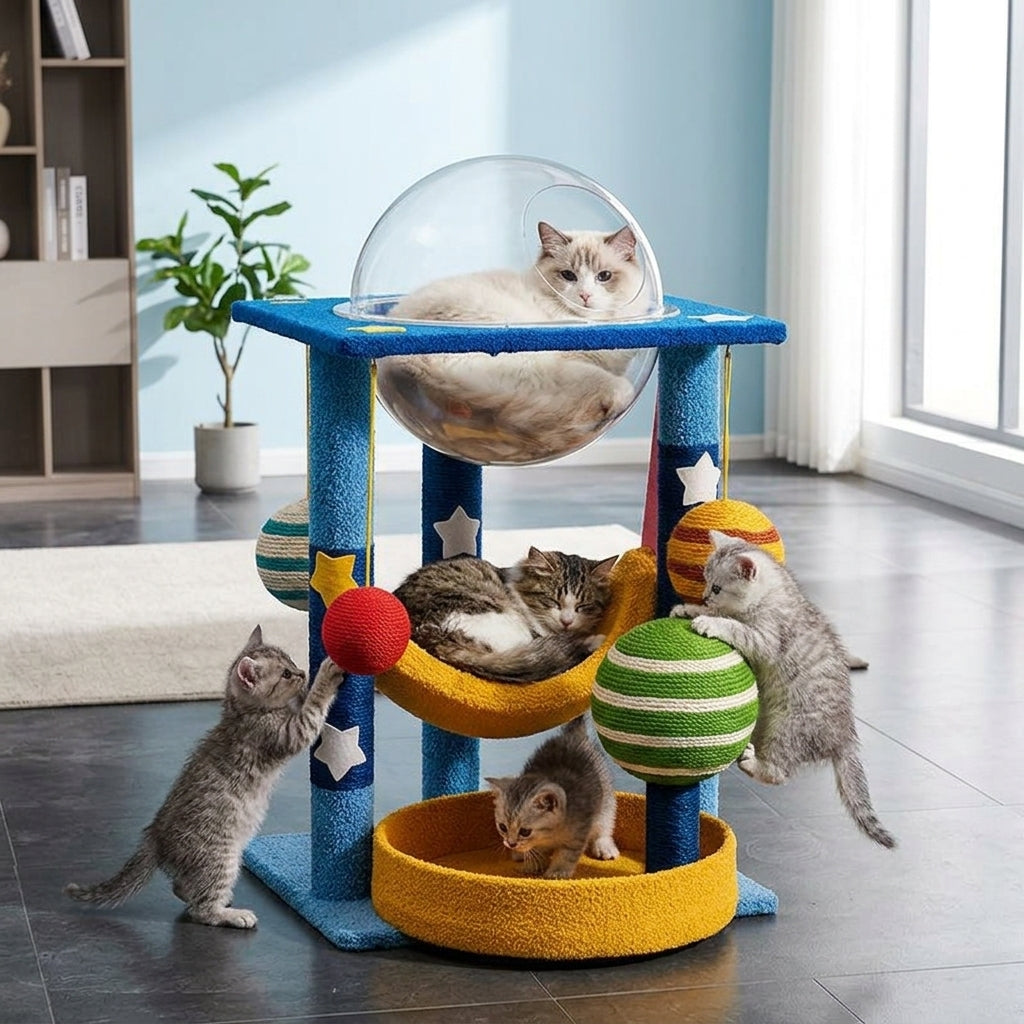 Catvera Planet Theme Cat Tree Tower - Built for Stability and Multi-Cat Use