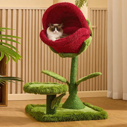 Catvera Plant Monster Cat Tree Tower - Image 9|||PROMPT|||Cleaned image. Original analysis: found 1 dimension text overlay and no visible brand names or logos on the product itself