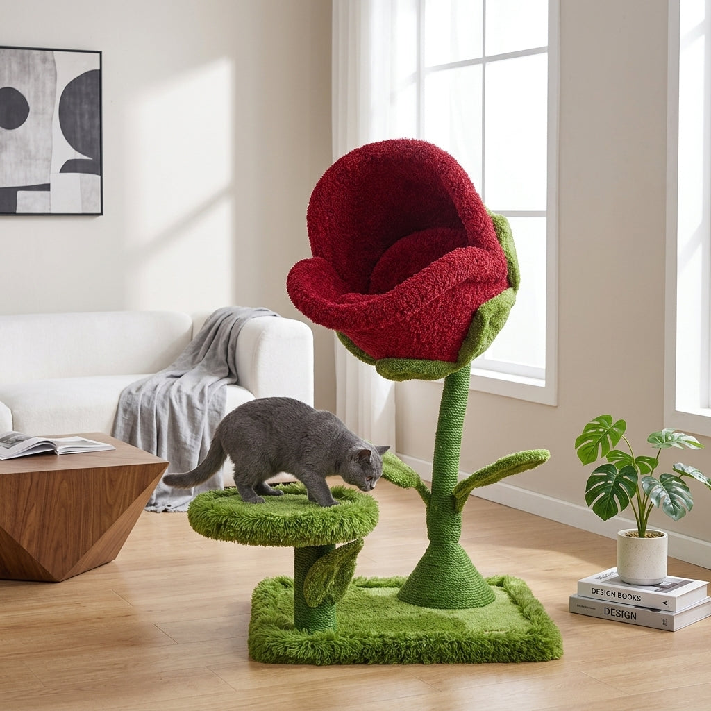 Catvera Plant Monster Cat Tree Tower - Striking Carnivorous Plant Aesthetic