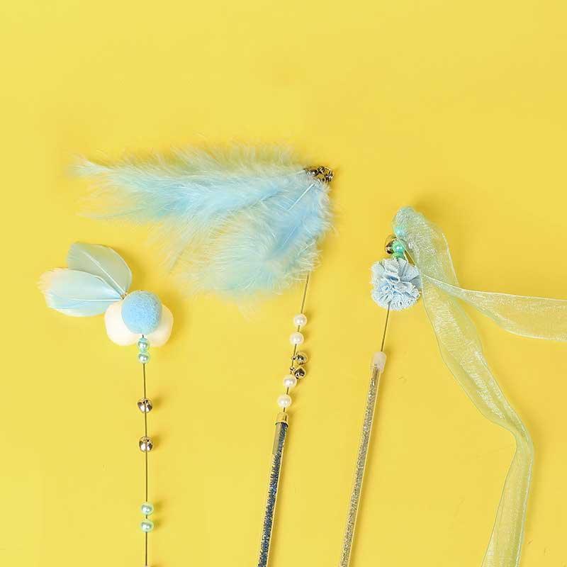 Catvera Plush Feather Teaser Wand Toy - Image 7|||PROMPT|||Original clean product image